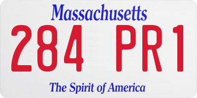 MA license plate 284PR1