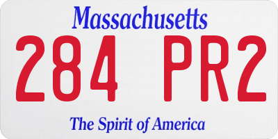 MA license plate 284PR2