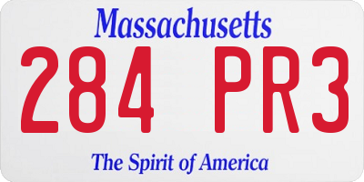 MA license plate 284PR3