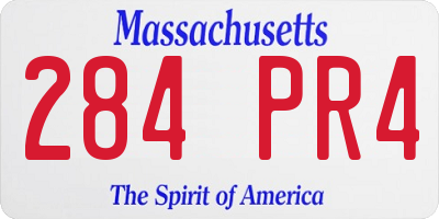 MA license plate 284PR4