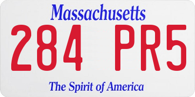 MA license plate 284PR5