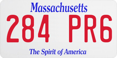MA license plate 284PR6