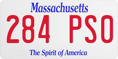 MA license plate 284PS0