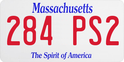 MA license plate 284PS2