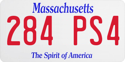 MA license plate 284PS4