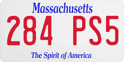 MA license plate 284PS5