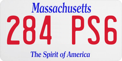 MA license plate 284PS6