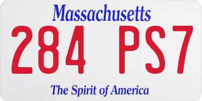 MA license plate 284PS7