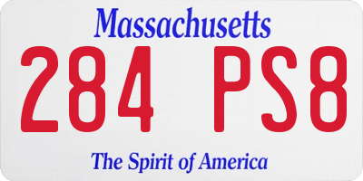 MA license plate 284PS8