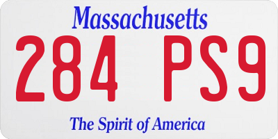 MA license plate 284PS9