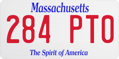 MA license plate 284PT0