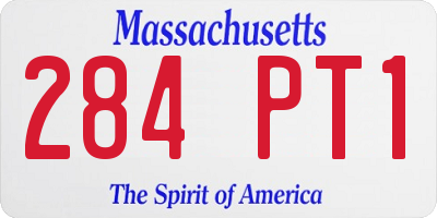 MA license plate 284PT1