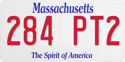MA license plate 284PT2