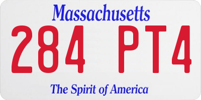 MA license plate 284PT4