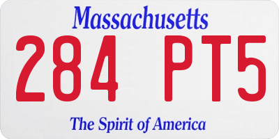 MA license plate 284PT5