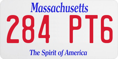 MA license plate 284PT6
