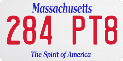 MA license plate 284PT8
