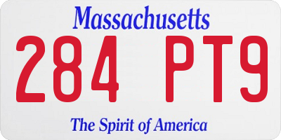 MA license plate 284PT9