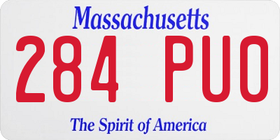 MA license plate 284PU0