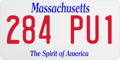 MA license plate 284PU1