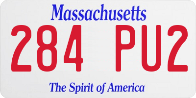 MA license plate 284PU2