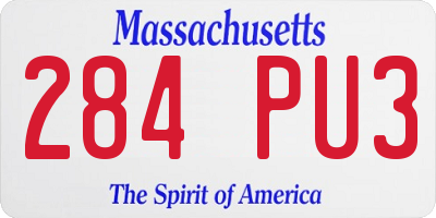 MA license plate 284PU3