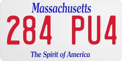 MA license plate 284PU4