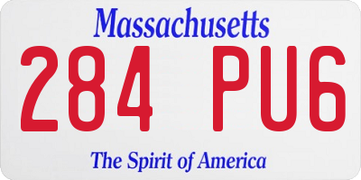 MA license plate 284PU6