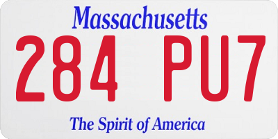 MA license plate 284PU7