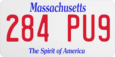 MA license plate 284PU9