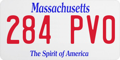 MA license plate 284PV0