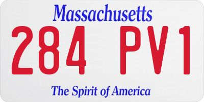 MA license plate 284PV1