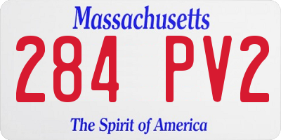 MA license plate 284PV2