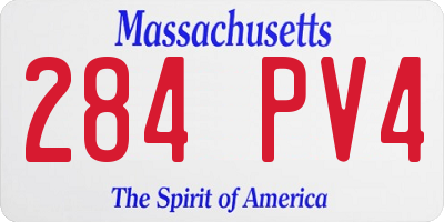 MA license plate 284PV4