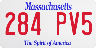MA license plate 284PV5
