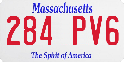 MA license plate 284PV6