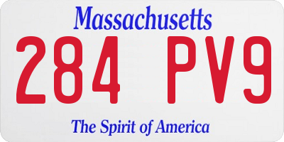 MA license plate 284PV9