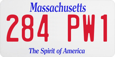 MA license plate 284PW1