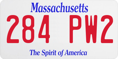 MA license plate 284PW2