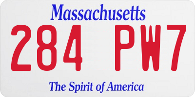 MA license plate 284PW7