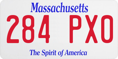 MA license plate 284PX0