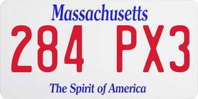 MA license plate 284PX3