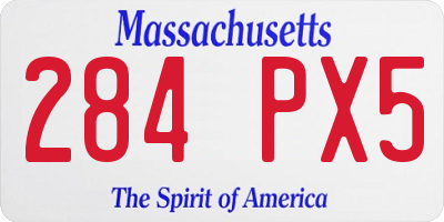 MA license plate 284PX5