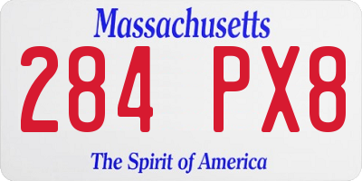 MA license plate 284PX8