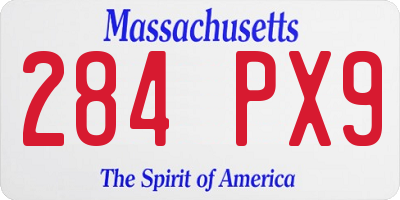 MA license plate 284PX9