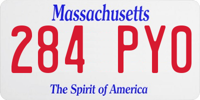 MA license plate 284PY0
