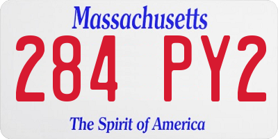 MA license plate 284PY2