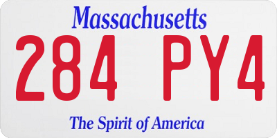 MA license plate 284PY4