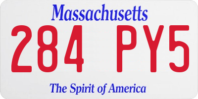 MA license plate 284PY5