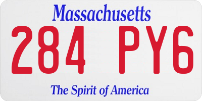 MA license plate 284PY6